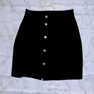 Black Button Skirt